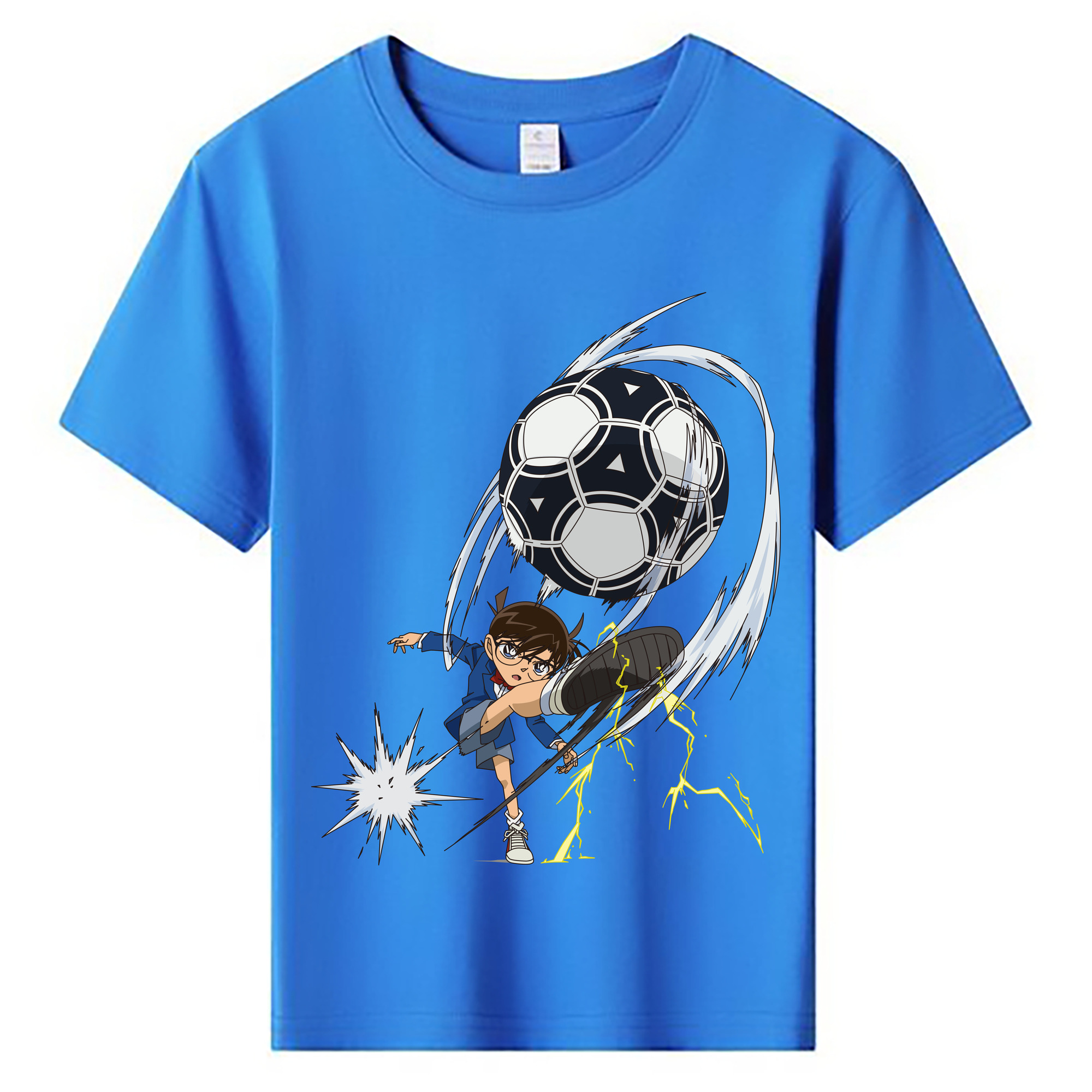 （画像用） 名探偵コナン 江戸川 コナン Detective Conan Conan Edogawa 綿100％キッズTシャツ（フロントプリント）